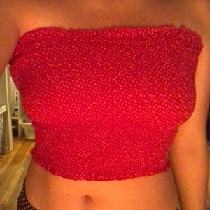 Red floral, John galt tube - crop top
